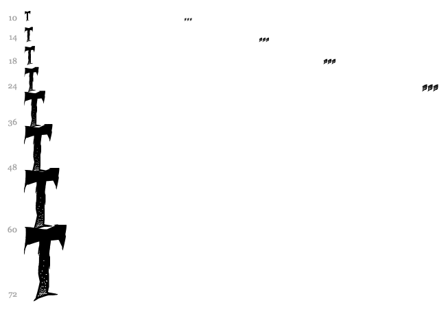 Curse of the Zombie font waterfall